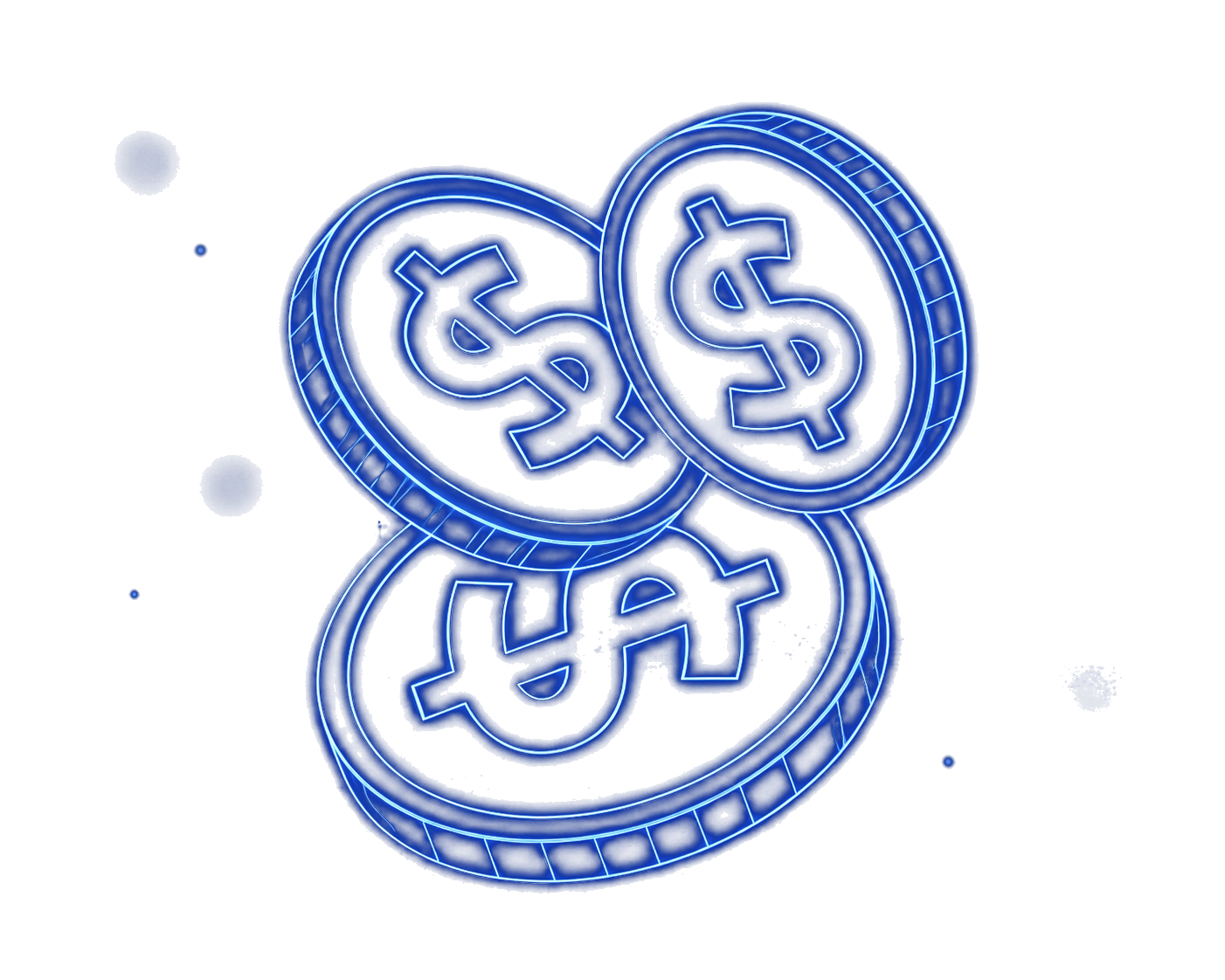 Neon value coins representing measurable AI financial impact